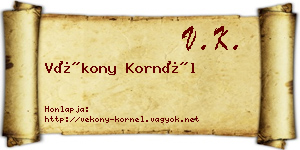 Vékony Kornél névjegykártya
