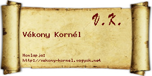 Vékony Kornél névjegykártya