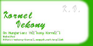 kornel vekony business card